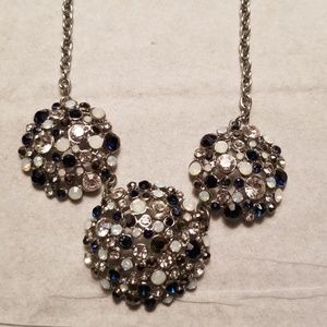 Blue and Silver 3 Circles Necklace